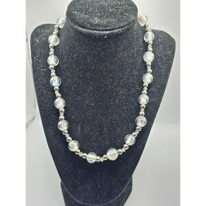 Elegant Glass & Silver Bead‎ Necklace